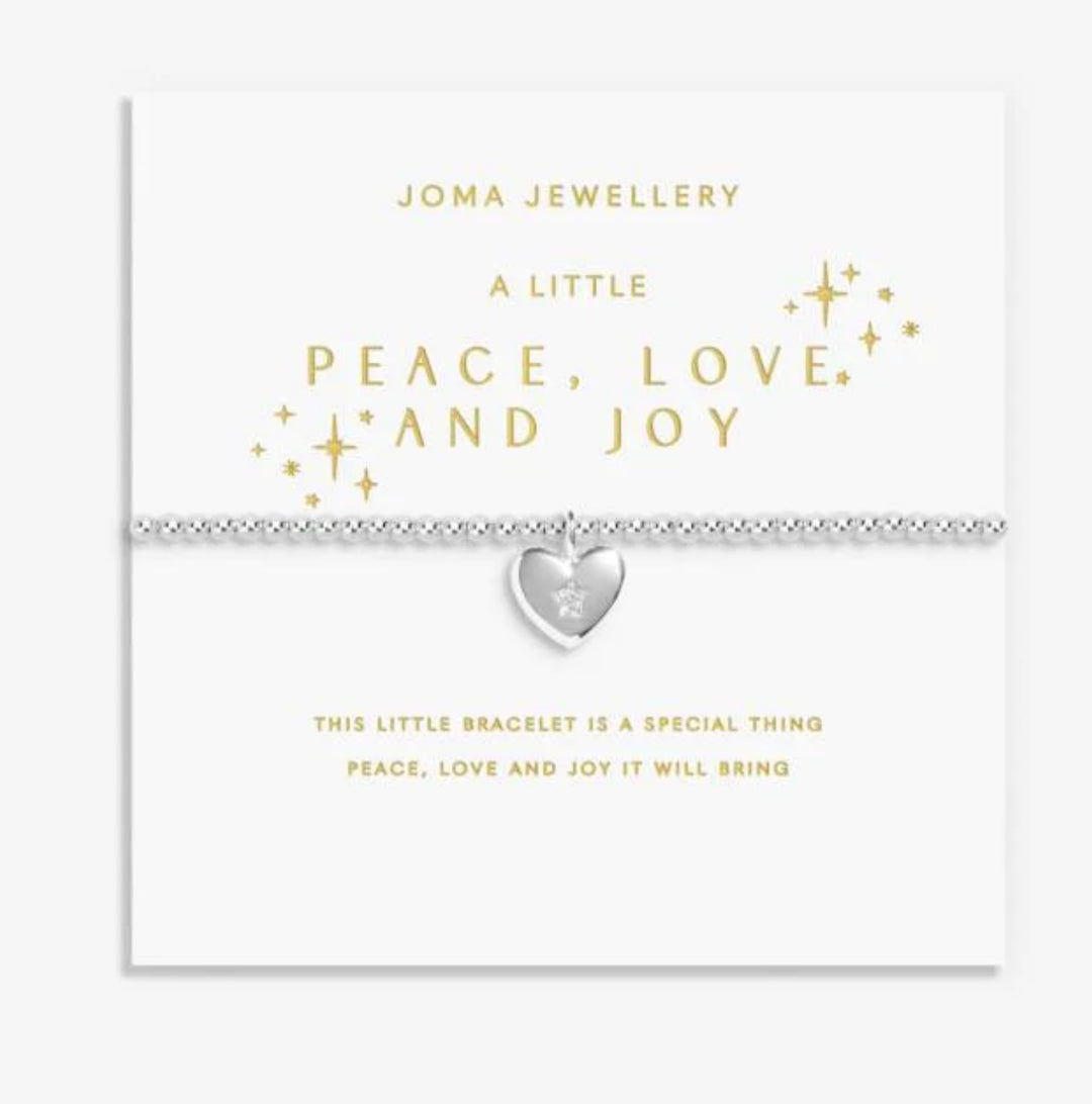 CHRISTMAS A LITTLE PEACE LOVE AND JOY SILVER PLATED BRACELET
