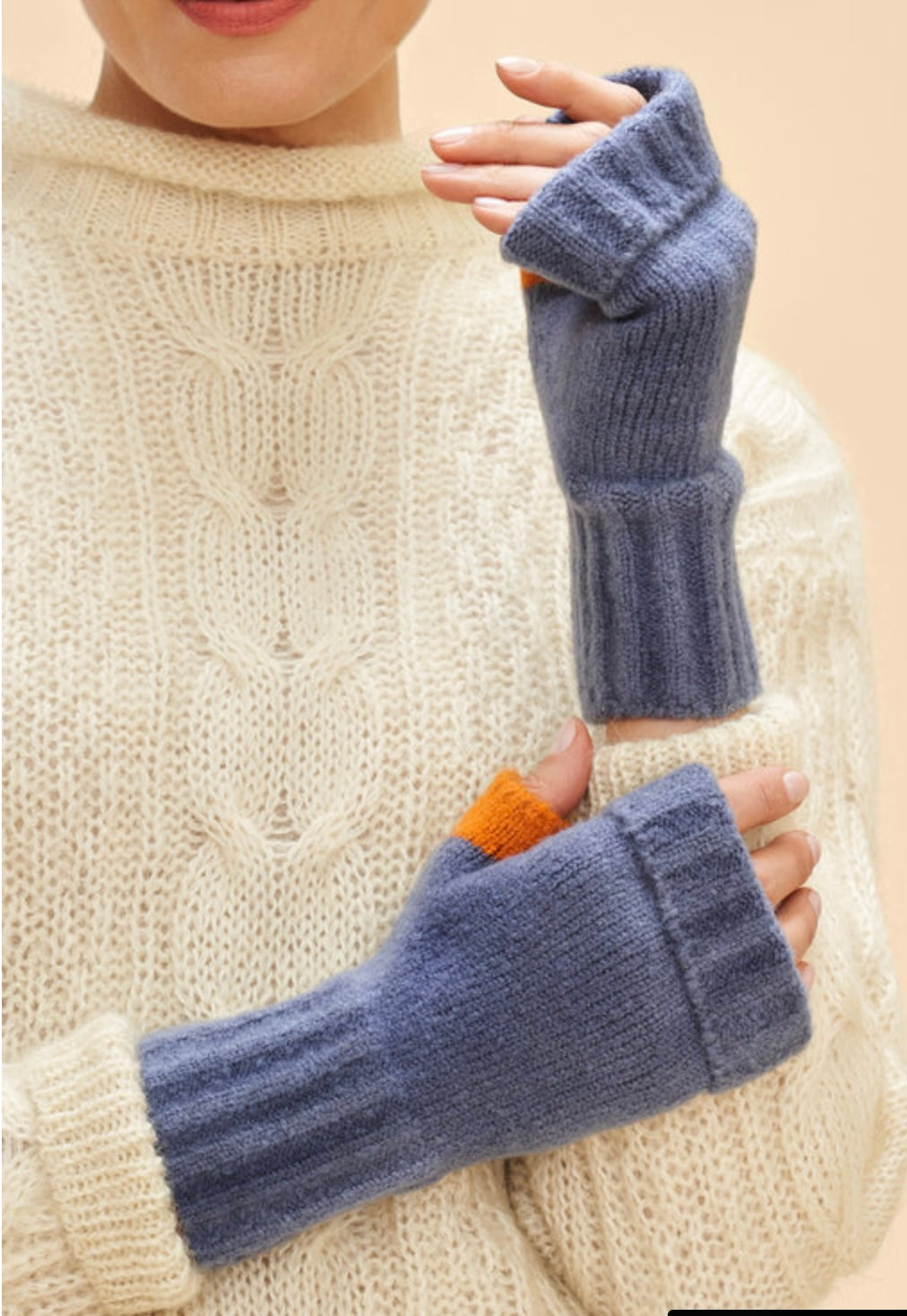 CASSIA WRIST WARMERS DENIM