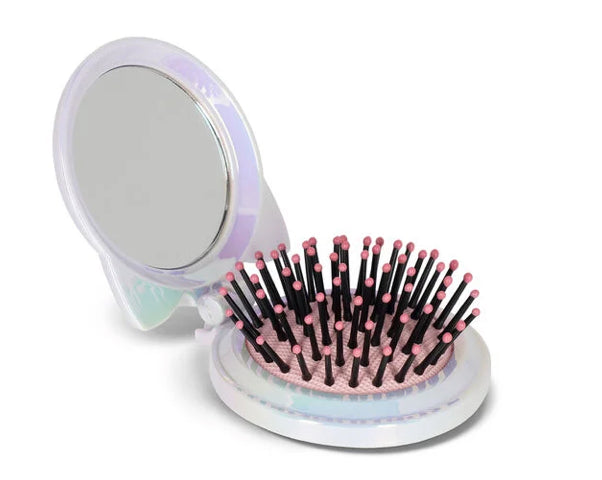 FOLDING HAIRBRUSH WITH MIRROR- NICE HAIR- KITTY