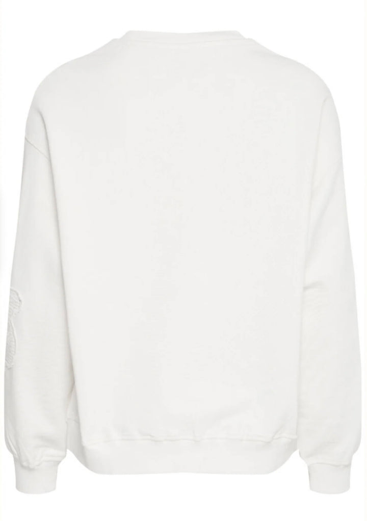 MARSHMALLOW SOMA EMBROIDERED SWEAT TOP