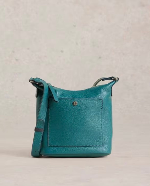MINI FERN LEATHER CROSS BODY MID TEAL