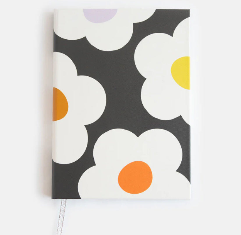 MULTI FLOWER CHARCOAL SLIM CASEBOUND NOTEBOOK