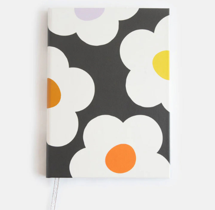 MULTI FLOWER CHARCOAL SLIM CASEBOUND NOTEBOOK