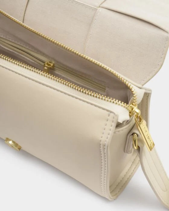 TAYA CROSSBODY BAG | OFF WHITE / WHITE SUEDETTE