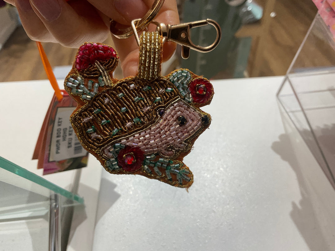 BEADED KEYRING HEDGEHOG
