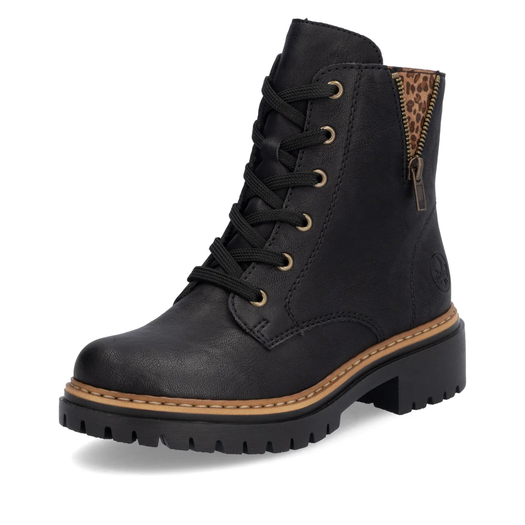 Rieker Women's Black Biker Boots 72617-00