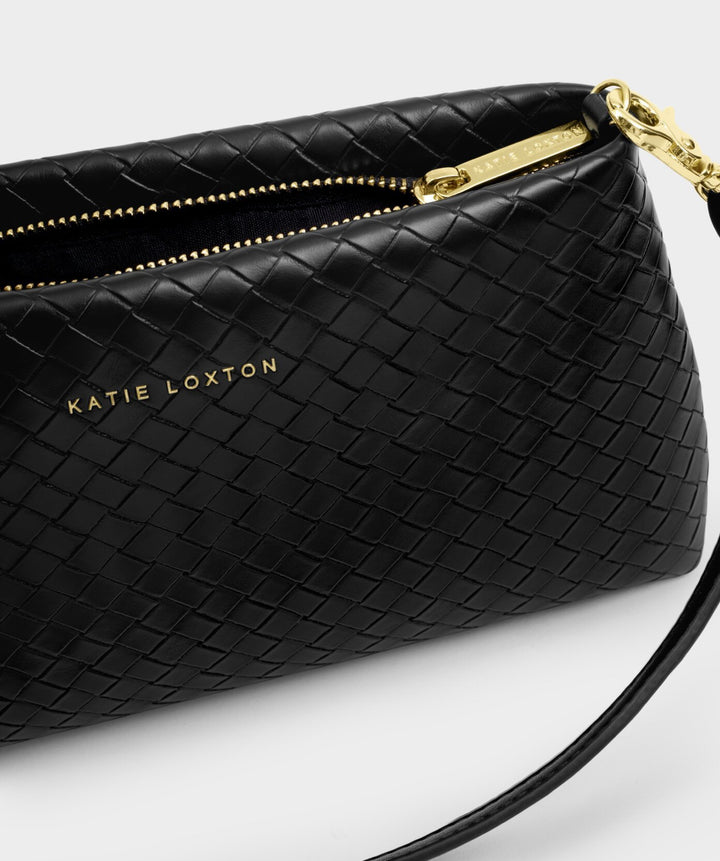 NOVA WOVEN TEXTURE CLUTCH | BLACK