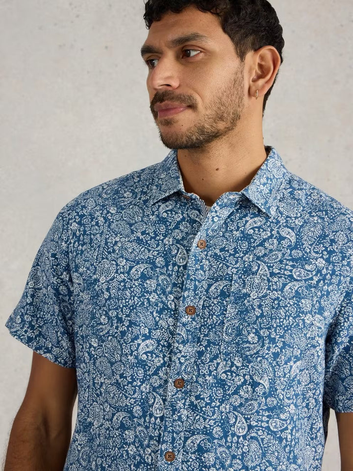 FINSBURY PAISLEY PRINTED SHIRT BLUE PRINT