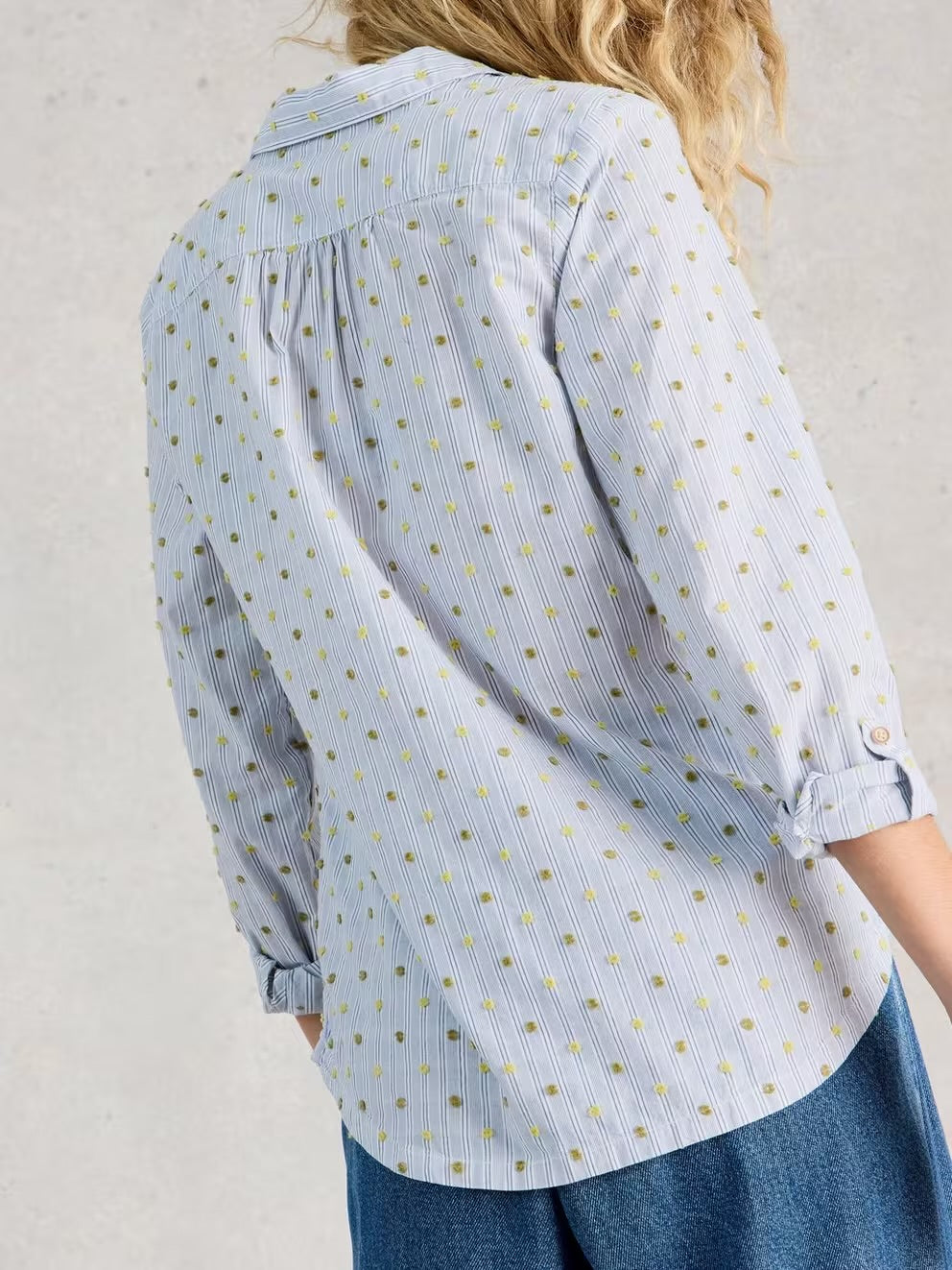 SOPHIE ORGANIC COTTON SHIRT BLUE MLT