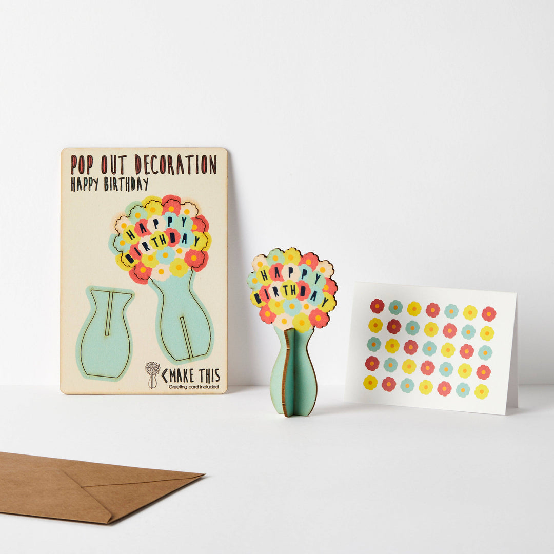 Pop Out Happy Birthday Flowers Card
