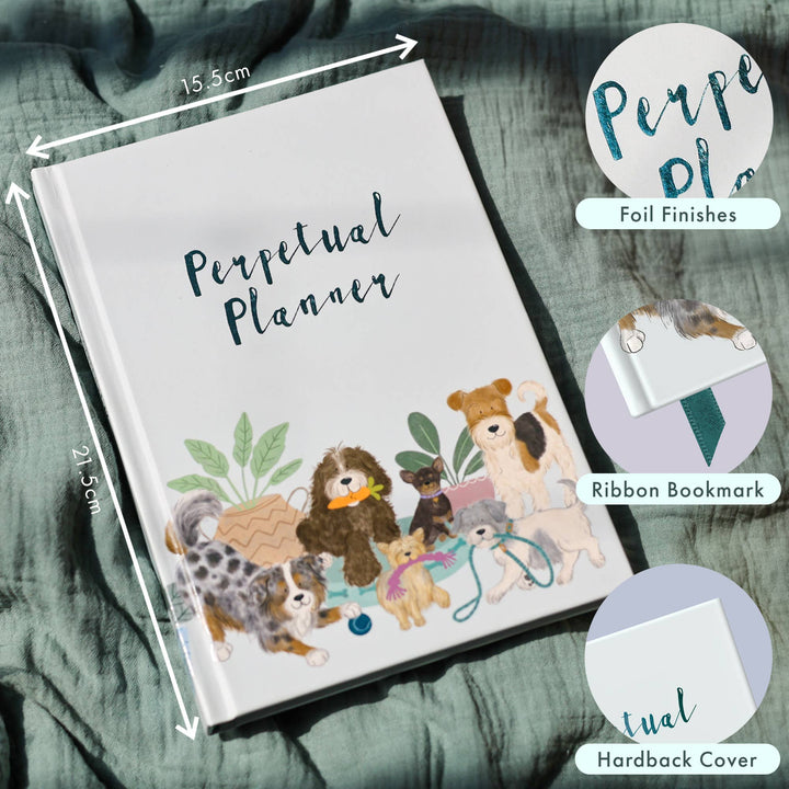 Daily Planner 2026 | Dog Themed Undated Diary | Notebook |