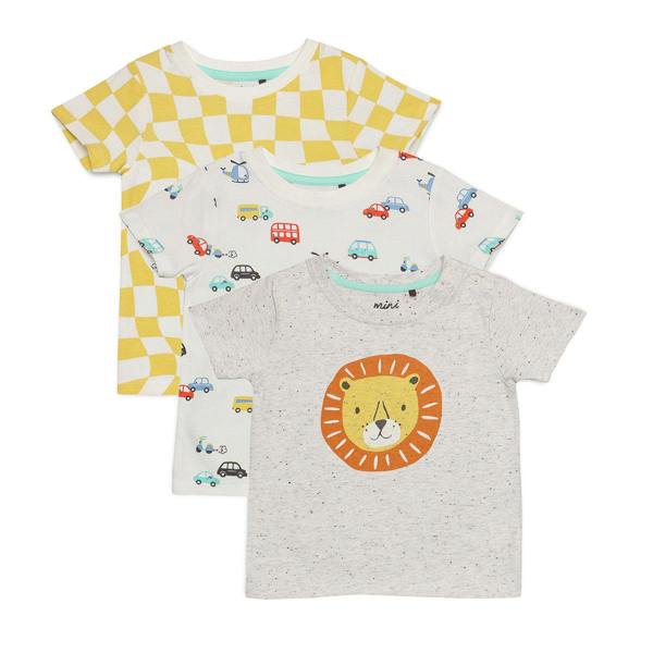 Baby boys 3pk printed t-shirts