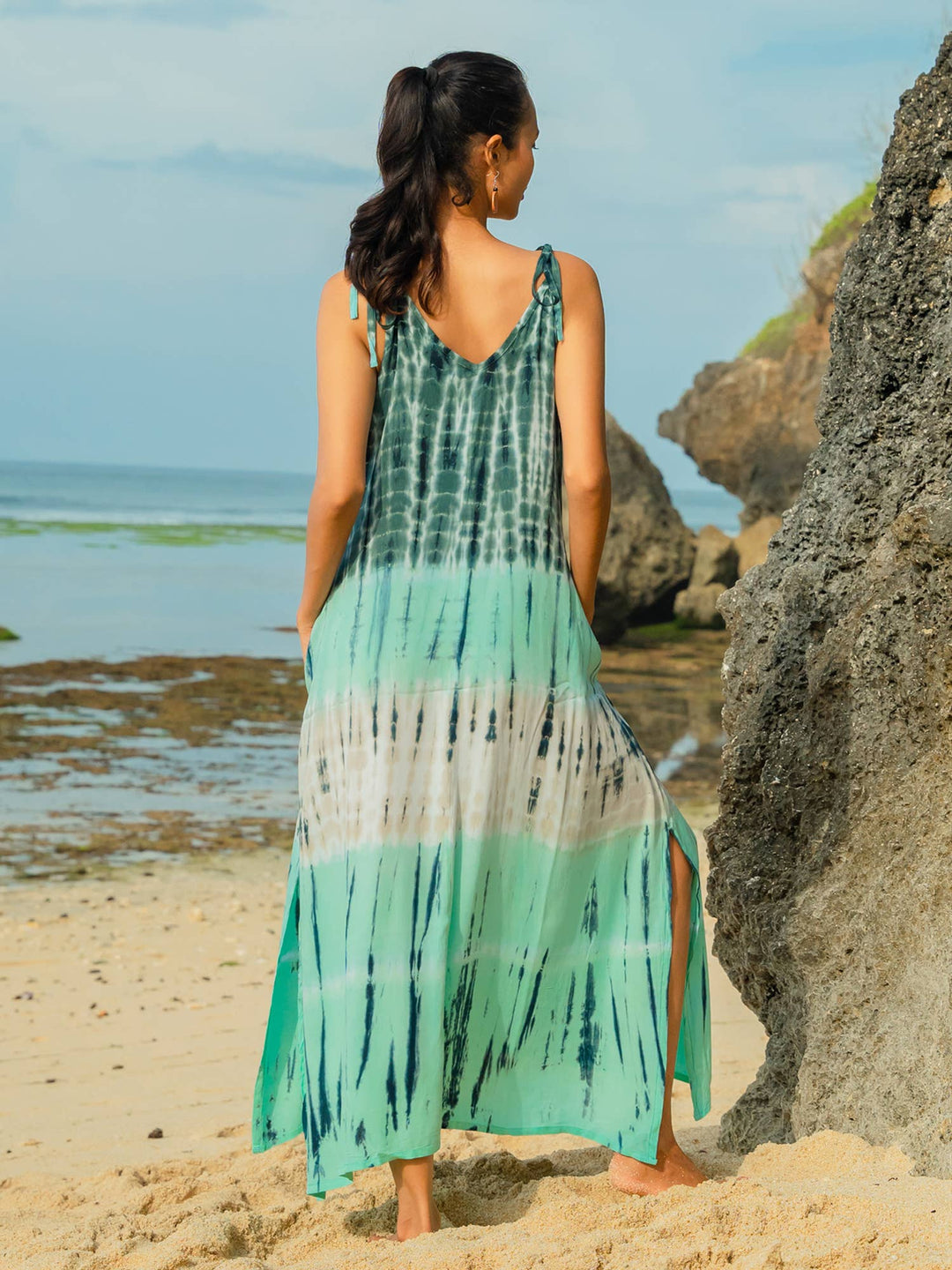 ADJUSTABLE TIE DYE STRAPPY DRESS