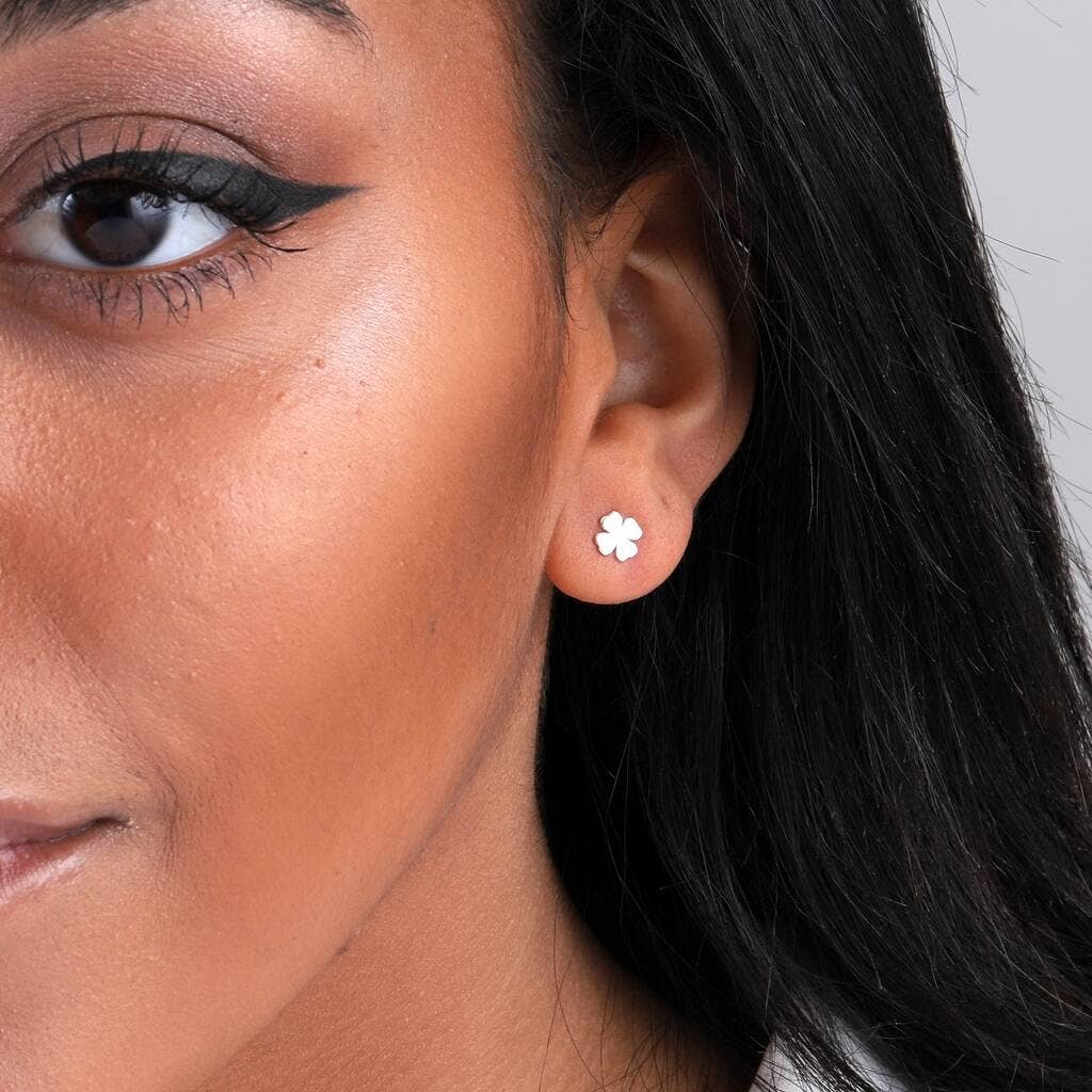 BT017 Earrings In A Message Bottle 'Good Luck': Silver