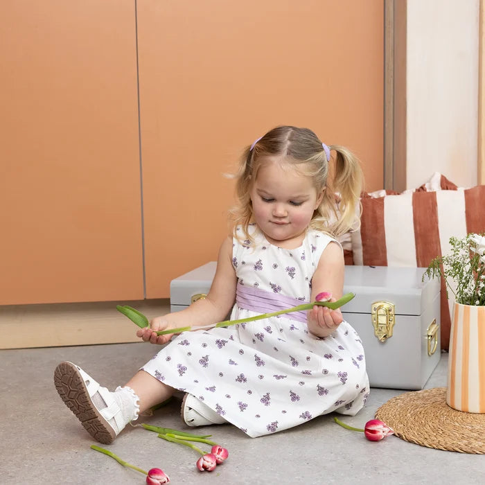 Baby girls printed dress with headband