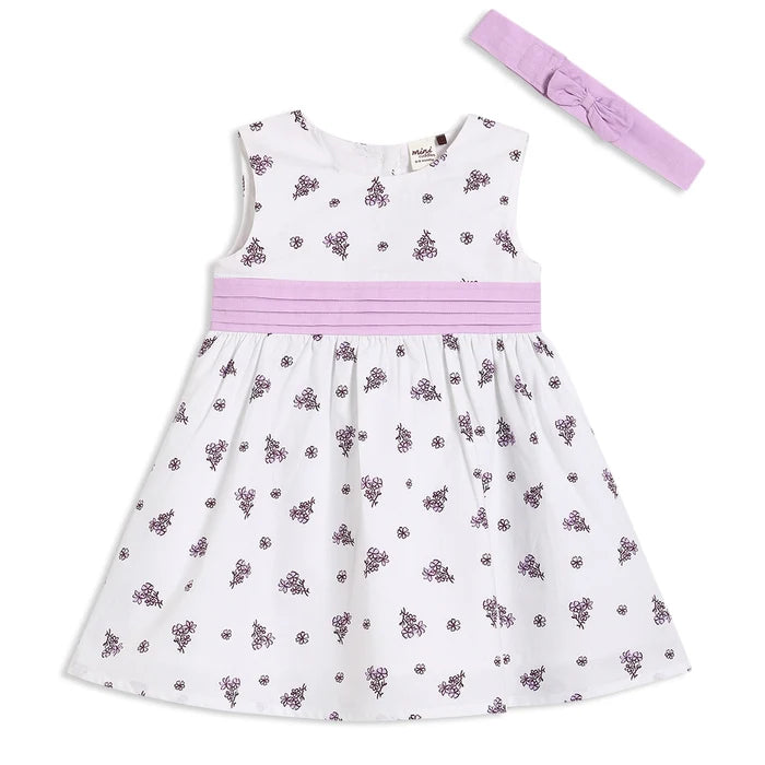 Baby girls printed dress with headband