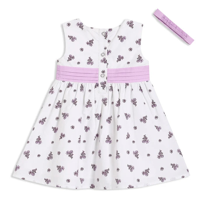 Baby girls printed dress with headband