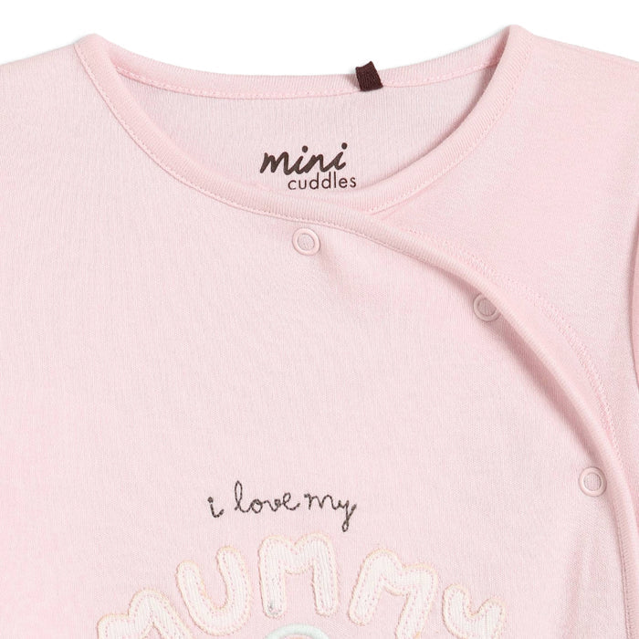 Baby girls typographic sleepsuit,pink