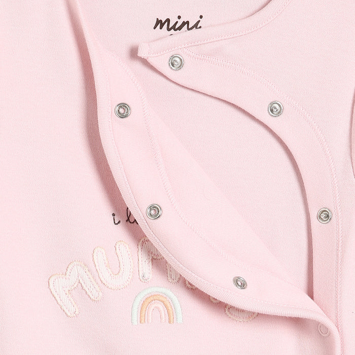 Baby girls typographic sleepsuit,pink
