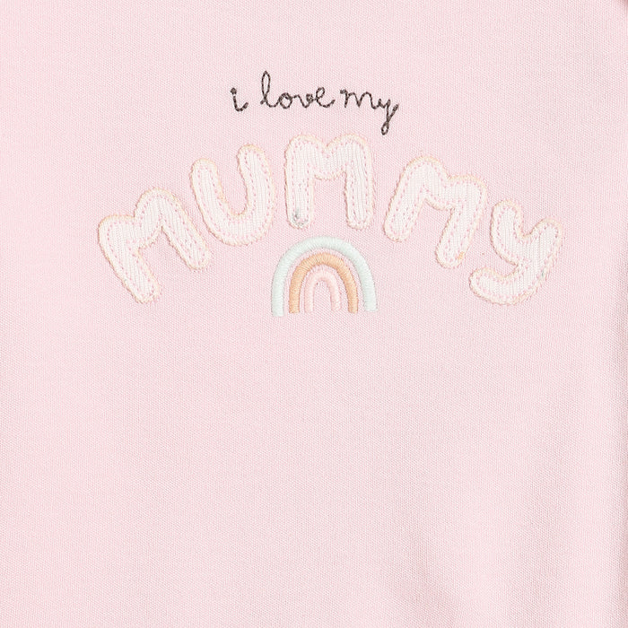Baby girls typographic sleepsuit,pink