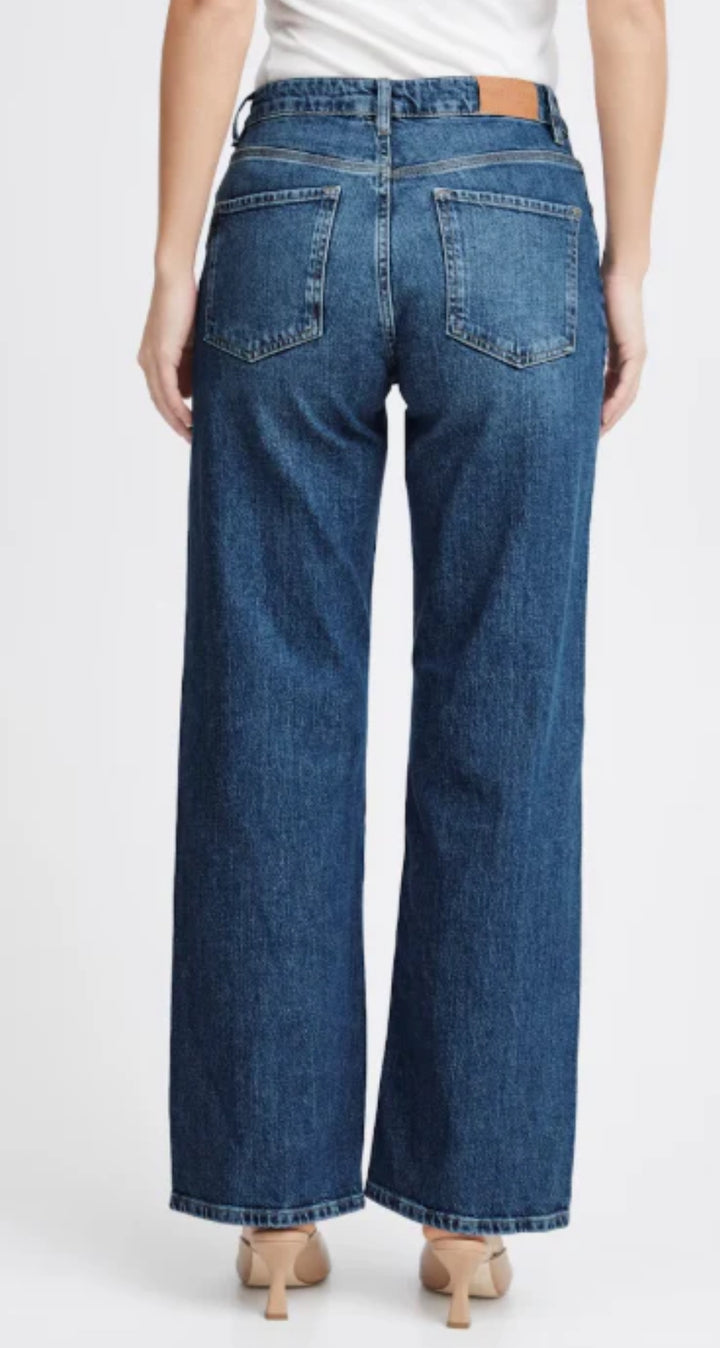 VEGA UHW JEANS WIDE LEG MEDIUM BLUE DENIM