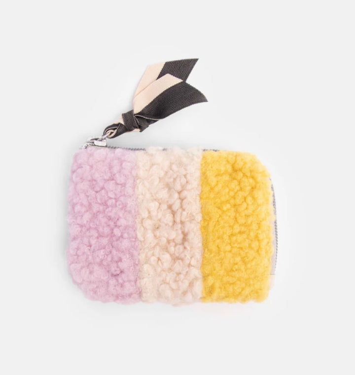 MULTI STRIPE BORG CORNER PURSE