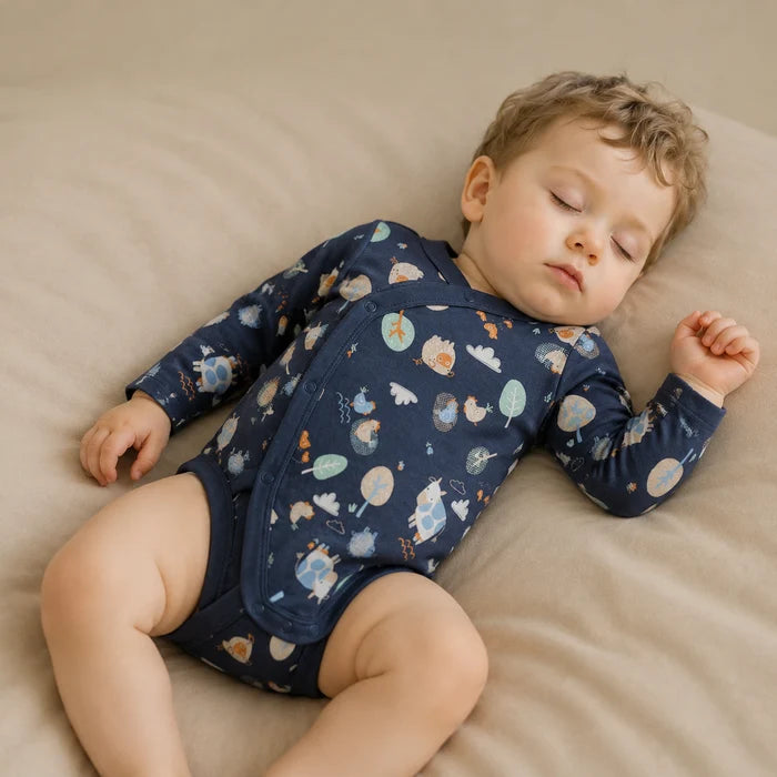Baby boys animal printed body suit