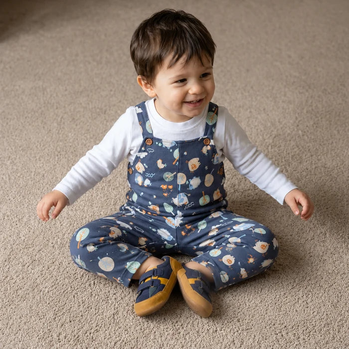 Baby boys animal printed dungaree set