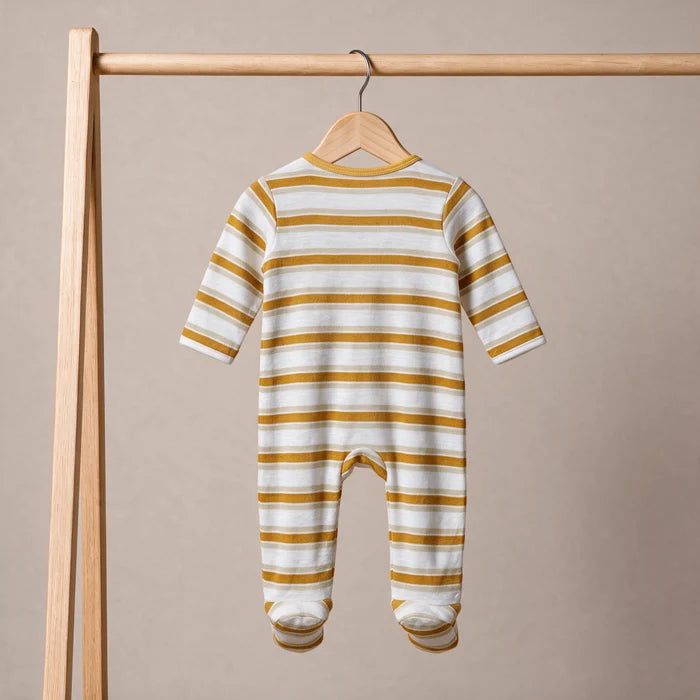 Baby boys striped sleep suit,yellow