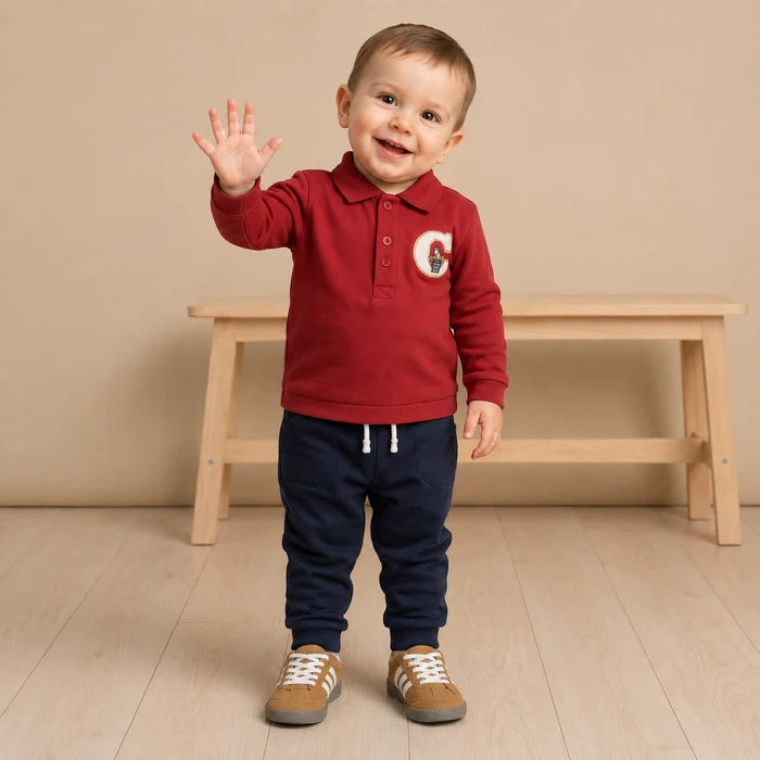 Baby boys applique top and bottom