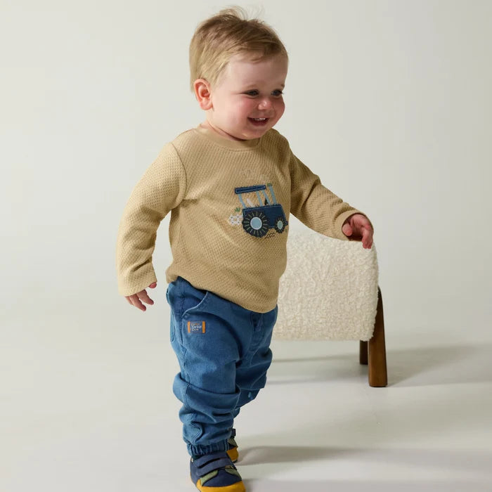 Baby boys applique t-shirt,beige