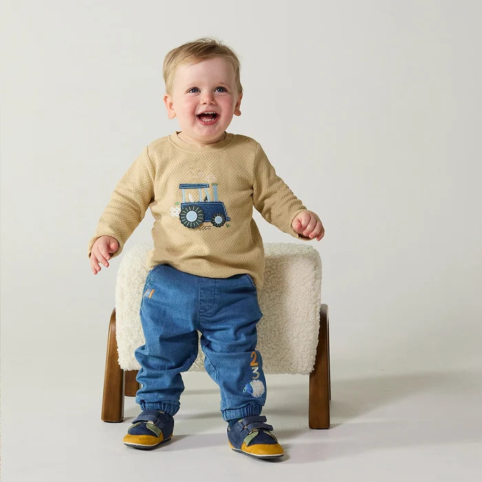 Baby boys applique t-shirt,beige