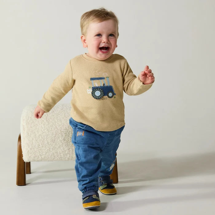 Baby boys applique t-shirt,beige