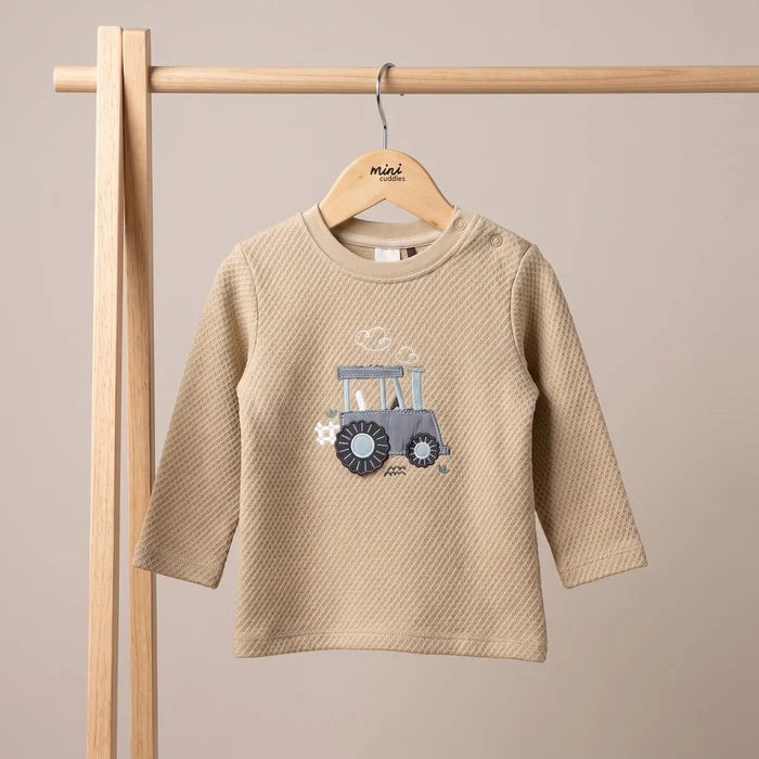 Baby boys applique t-shirt,beige