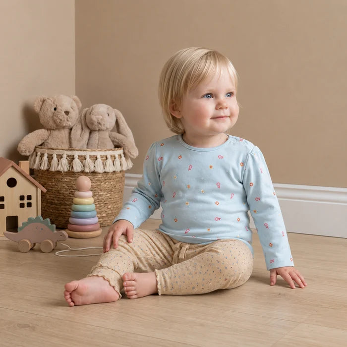 baby girls animal and floral printed knit top