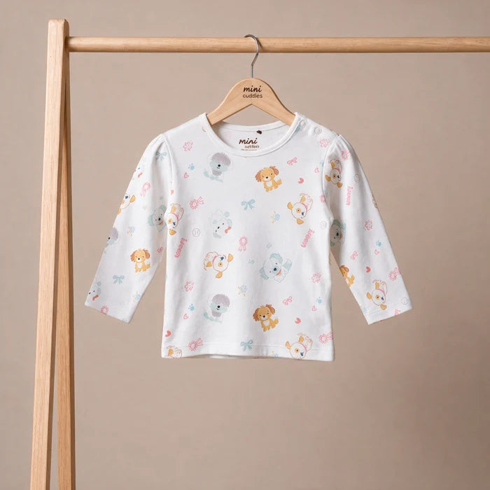 baby girls animal and floral printed knit top