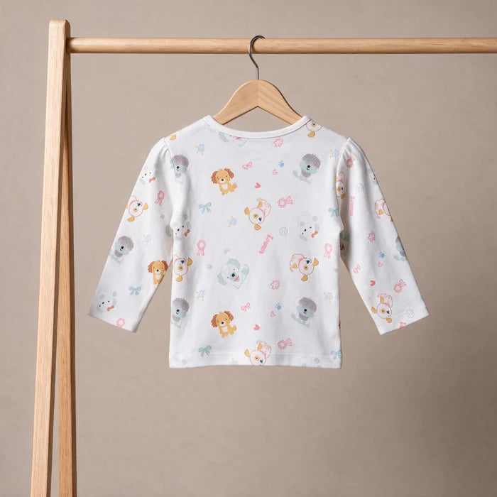 baby girls animal and floral printed knit top