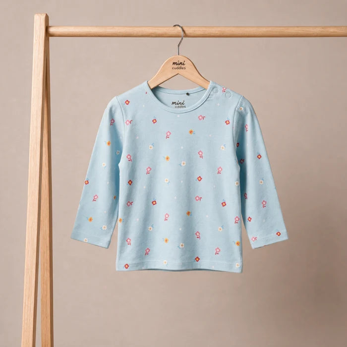 baby girls animal and floral printed knit top