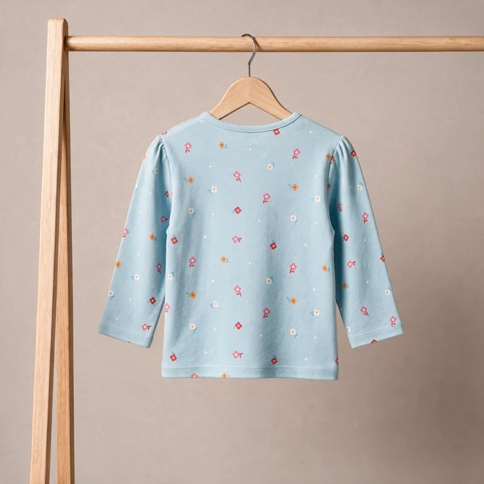 baby girls animal and floral printed knit top