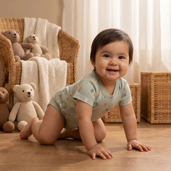 Baby unisex animal printed bodysuit