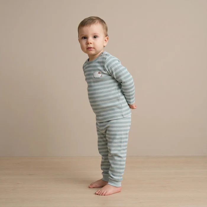 Baby Unisex Farm Print & Striped pack of 3 Joggers