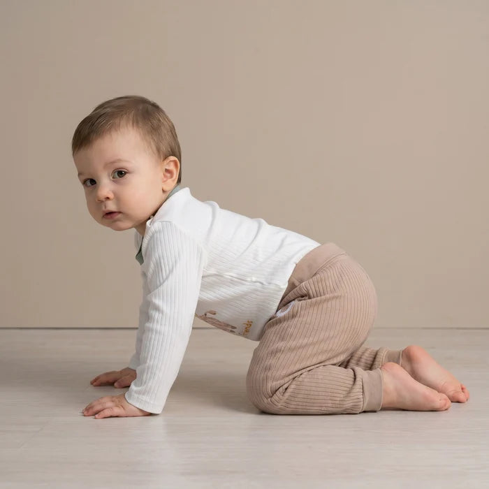 Baby Unisex Farm Print & Striped pack of 3 Joggers