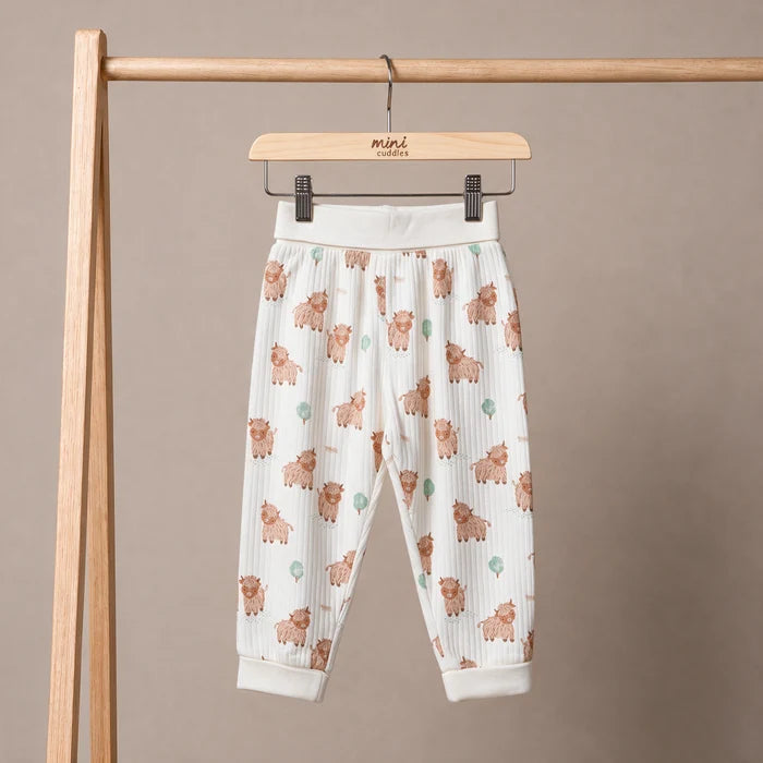 Baby Unisex Farm Print & Striped pack of 3 Joggers