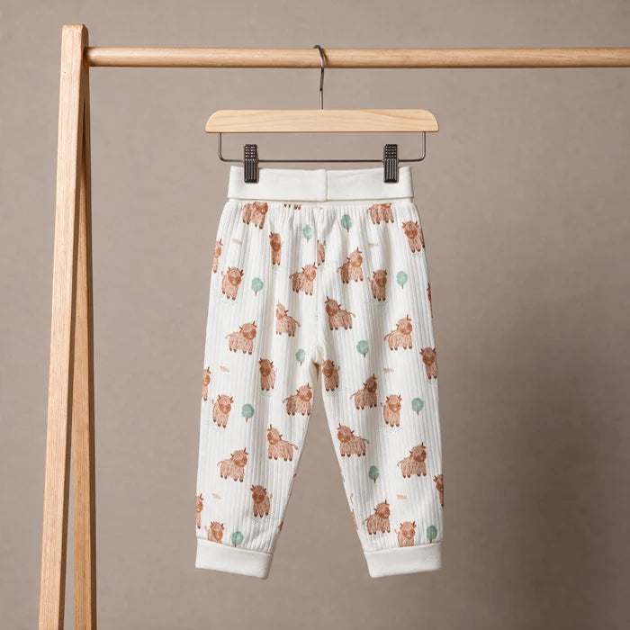 Baby Unisex Farm Print & Striped pack of 3 Joggers