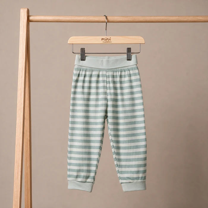 Baby Unisex Farm Print & Striped pack of 3 Joggers
