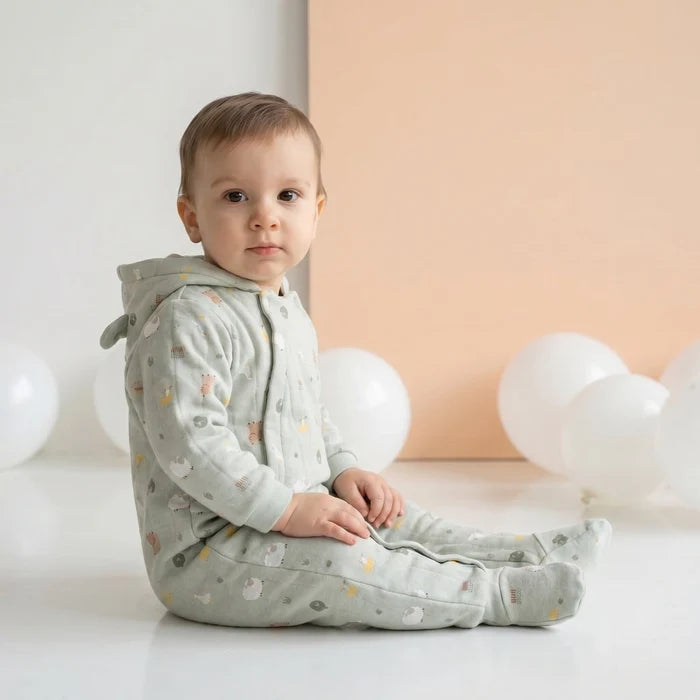 Baby unisex animal printed pram suit
