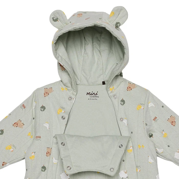 Baby unisex animal printed pram suit