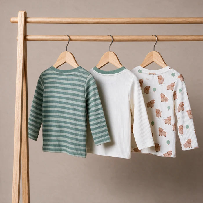 Baby Unisex animal Print & Striped pack of 3 t-shirts