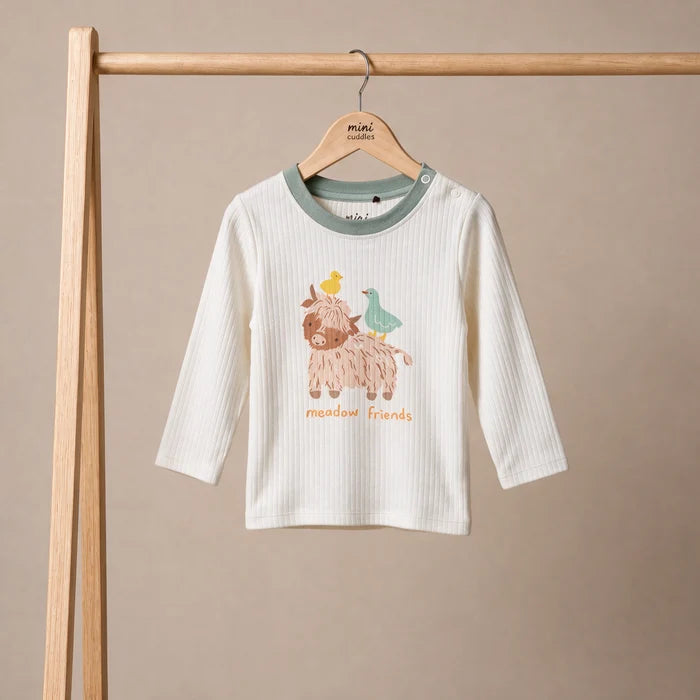 Baby Unisex animal Print & Striped pack of 3 t-shirts