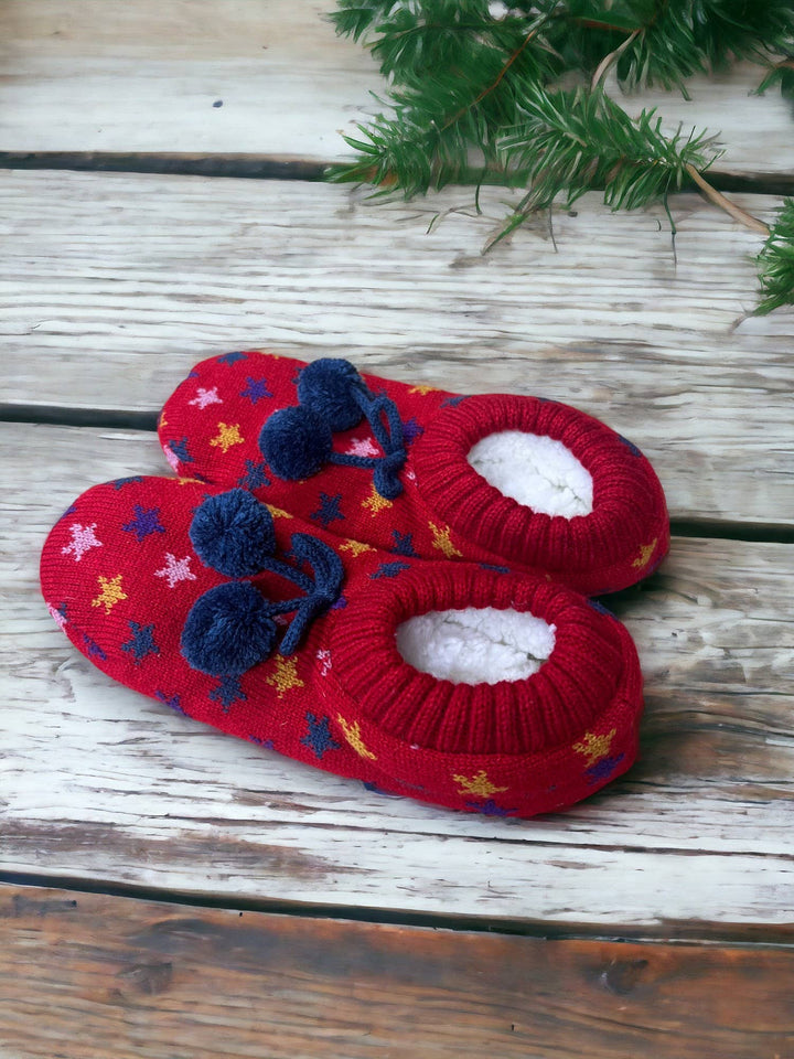 SHINING STARS RED SUPER COSY SLIPPERS